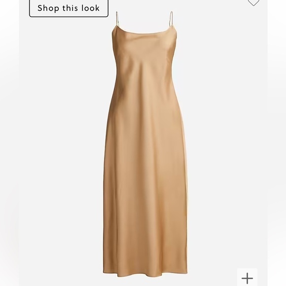 j crew Gwyneth slip dress in luster charmeuse camel - Picture 5 of 6